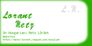 lorant metz business card